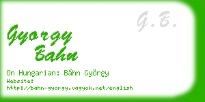 gyorgy bahn business card